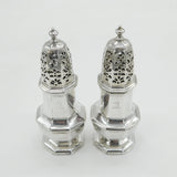 George I Pair of Sterling Silver Muffineer Sugar Casters Antique 1726 London