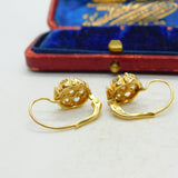Daisy Set 1.6ct Diamond 18ct Gold Drop Pendant Earrings Antique Edwardian c1910