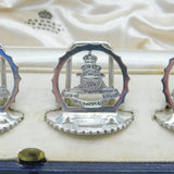 Boxed Set of Sterling Silver Royal Artillery Place Settings Antique Chester