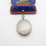 Victorian Sterling Silver Lucky Shamrock Sweetheart Locket Antique c1880