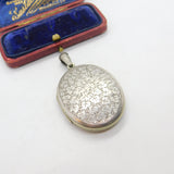 Victorian Sterling Silver Lucky Shamrock Sweetheart Locket Antique c1880