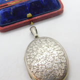 Victorian Sterling Silver Lucky Shamrock Sweetheart Locket Antique c1880