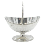 George III Sterling Silver Crested Swing Handle Sugar Basket Antique 1791 London