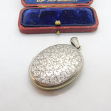Victorian Sterling Silver Lucky Shamrock Sweetheart Locket Antique c1880