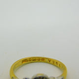 18ct Yellow Gold, Sapphire & Diamond Engagement Ring Vintage 1965 Birmingham