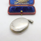 Victorian Sterling Silver Lucky Shamrock Sweetheart Locket Antique c1880