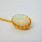 Victorian 18ct Yellow Gold Cabochon White Opal Stick Pin Antique c1890