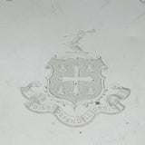 Large William IV Sterling Silver Floral Crested Salver Dish 1837 London Antique