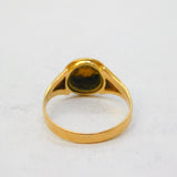 Victorian 18ct Gold Black Enamel 'In Memory Of' Mourning Ring Antique 1870 Birmingham