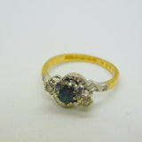 18ct Yellow Gold, Sapphire & Diamond Engagement Ring Vintage 1965 Birmingham