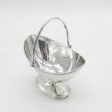 George III Sterling Silver Crested Swing Handle Sugar Basket Antique 1791 London