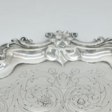 Large William IV Sterling Silver Floral Crested Salver Dish 1837 London Antique