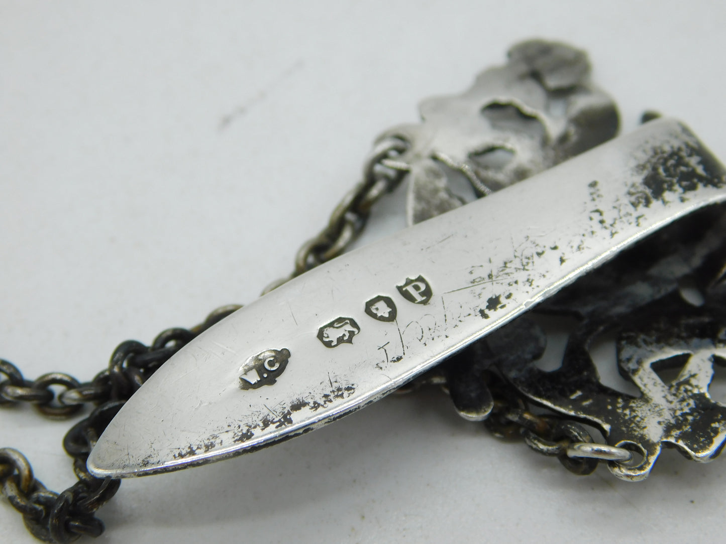Victorian Sterling Silver Nouveau Pattern Sewing Chatelaine Antique 1890 London