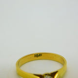 Victorian 18ct Yellow Gold & 0.1ct Diamond Solitaire Ring Antique c1890