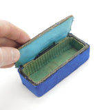 Edwardian Sterling Silver Topped Fabric Lined Jewellery Box Antique 1908 Birmingham
