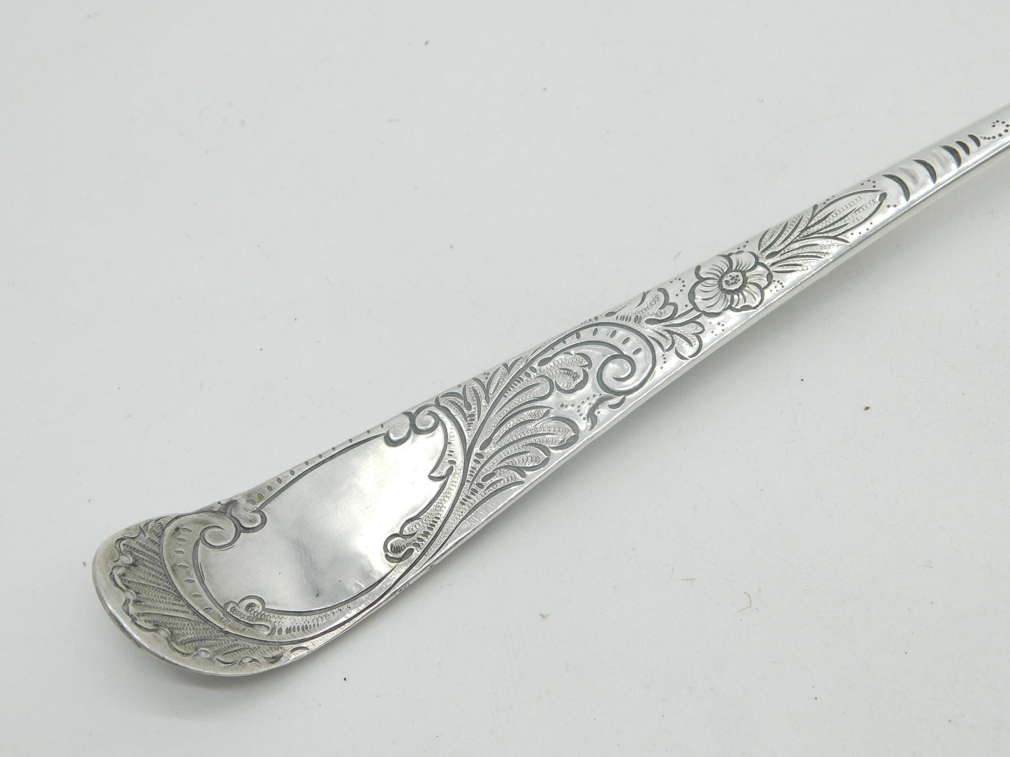 George III Sterling Silver Berry Pattern Basting Spoon Antique 1783 London