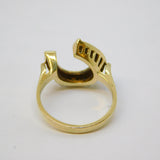 14ct Yellow Gold Lucky Horseshoe Dress Ring Vintage c1970 Continental