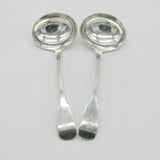 George IV Pair of Irish Sterling Silver Lion Crest Sauce Ladles 1825 Dublin Antique