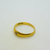 Victorian 18ct Yellow Gold & 0.1ct Diamond Gypsy Ring Antique 1900 London