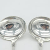 George IV Pair of Irish Sterling Silver Lion Crest Sauce Ladles 1825 Dublin Antique