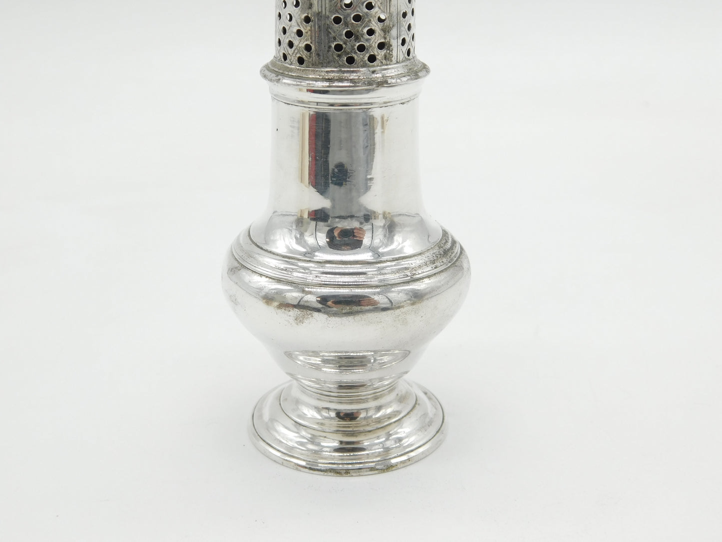 George II Sterling Silver Muffineer Sugar Caster Antique 1755 London J. Wilks