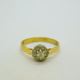 18ct Yellow Gold & Diamond Set Floral Cluster Ring Vintage 1996 Birmingham