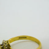 18ct Yellow Gold & Diamond Set Floral Cluster Ring Vintage 1996 Birmingham