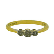 18ct Yellow Gold & Three-Stone Diamond Dress Ring Antique c1920 Art Deco