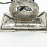 Victorian Pair of Sterling Silver Hunting Fox Mask Place Settings Antique 1899 London