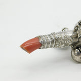 George III Sterling Silver & Coral Baby Bell Rattle Teether Antique c1800