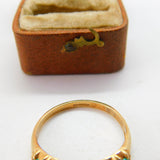 9ct Yellow Gold Seven Stone Turquoise Half Eternity Ring Vintage c1990 London