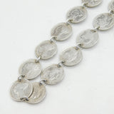 Victorian Sterling Silver Threepence Coin Collar Necklace Antique c1870s