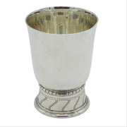 Arts & Crafts Sterling Silver Zig-Zag Pattern Wine Beaker Antique 1937 London