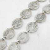 Victorian Sterling Silver Threepence Coin Collar Necklace Antique c1870s
