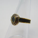 Victorian 9ct Gold, Enamel & Hairwork Mourning Ring Antique 1898 Chester