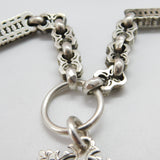 Victorian Sterling Silver Fancy Link Watch Chain 1893 Birmingham Antique
