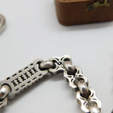 Victorian Sterling Silver Fancy Link Watch Chain 1893 Birmingham Antique