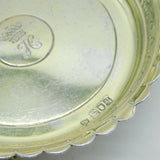 Hunt & Roskell Sterling Silver Gilded Glass Coaster Dish 1910 London Antique