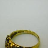 Chinese Sterling Silver Gilt & Enamel Floral Dress Ring Mid-Century c1950