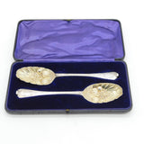 Queen Anne Britannia Silver Berry Dessert Serving Spoons Antique 1702 London