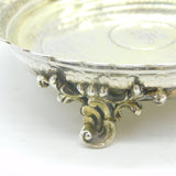 Hunt & Roskell Sterling Silver Gilded Glass Coaster Dish 1910 London Antique