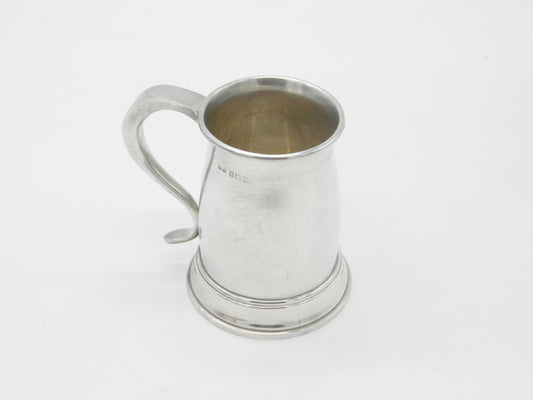 Sterling Silver Half Pint Tankard Mug Antique 1921 Birmingham Roberts & Dore Ltd