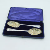 Queen Anne Britannia Silver Berry Dessert Serving Spoons Antique 1702 London