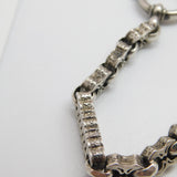Victorian Sterling Silver Fancy Link Watch Chain 1893 Birmingham Antique