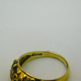 Chinese Sterling Silver Gilt & Enamel Floral Dress Ring Mid-Century c1950