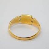 Victorian 15ct Yellow Gold & Turquoise Set Dress Ring Antique 1876 Birmingham