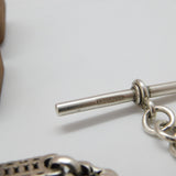 Victorian Sterling Silver Fancy Link Watch Chain 1893 Birmingham Antique