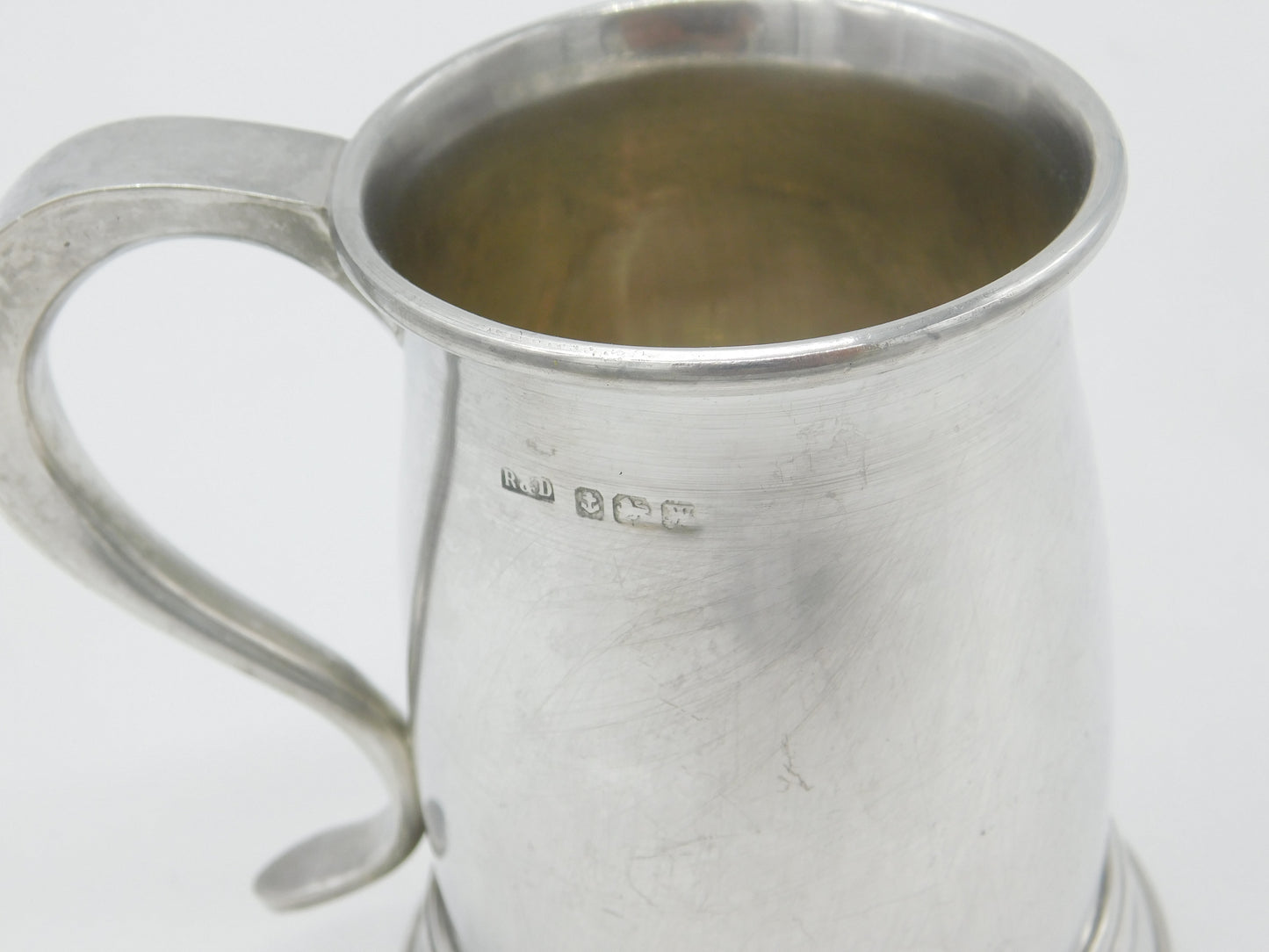 Sterling Silver Half Pint Tankard Mug Antique 1921 Birmingham Roberts & Dore Ltd