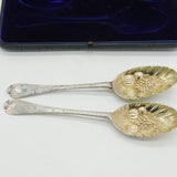 Queen Anne Britannia Silver Berry Dessert Serving Spoons Antique 1702 London