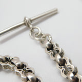 Victorian Sterling Silver Fancy Link Watch Chain 1893 Birmingham Antique